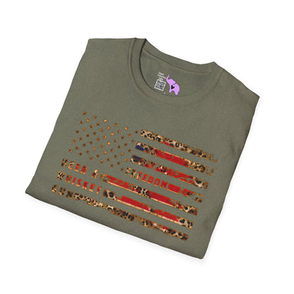 Freedom, Beer & Whiskey, Guns American Flag Adult T-shirt