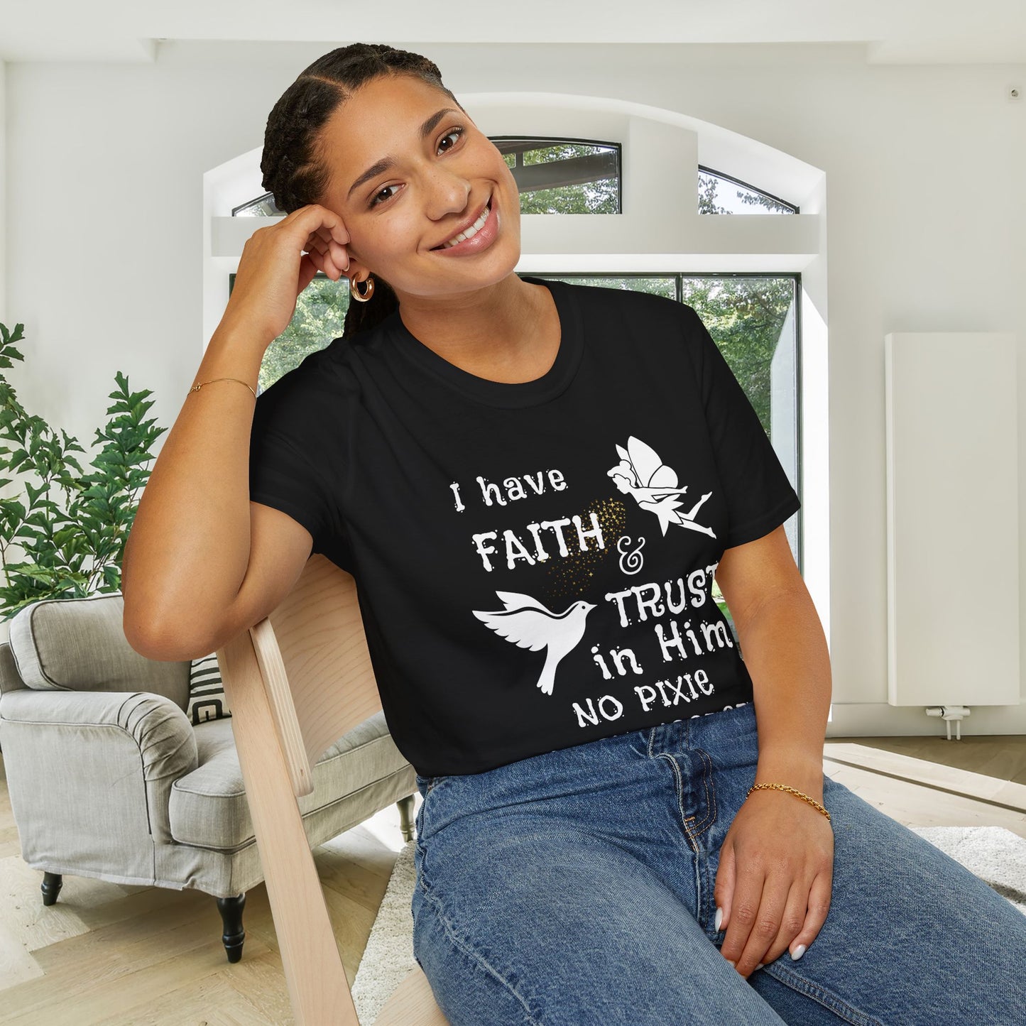 Faith Trust No PIxie Dust Adult T-shirt