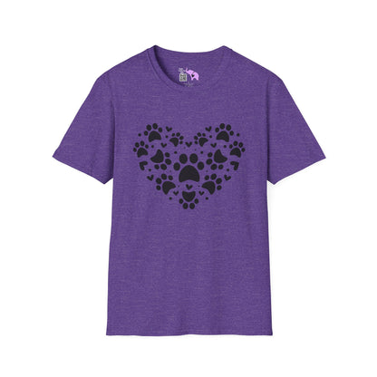 Paw Print Heart Adult T-shirt