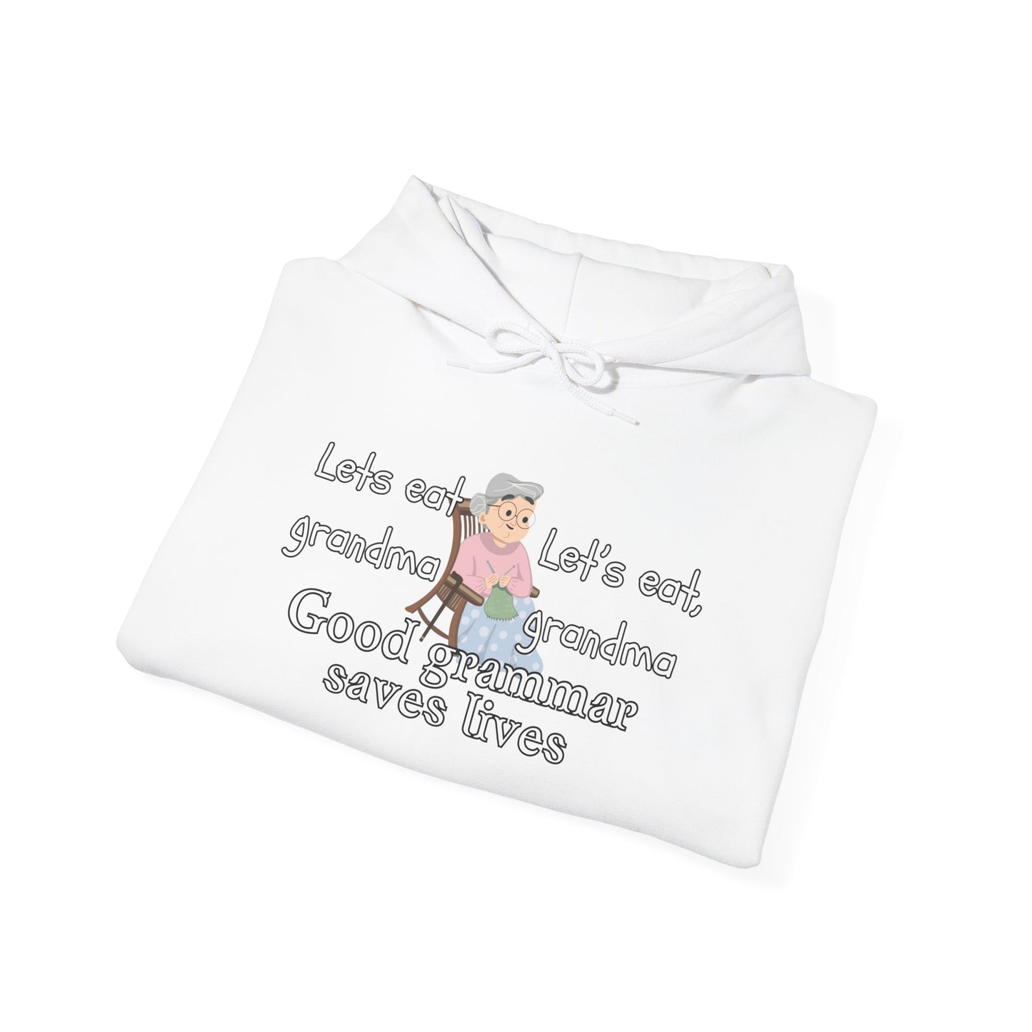 Let's Eat, Grandma Grammar Saves Lives Heavy Blend™ Hooded Sweatshirt