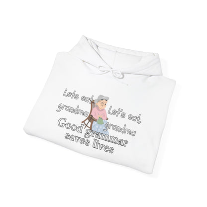 Let's Eat, Grandma Grammar Saves Lives Heavy Blend™ Hooded Sweatshirt