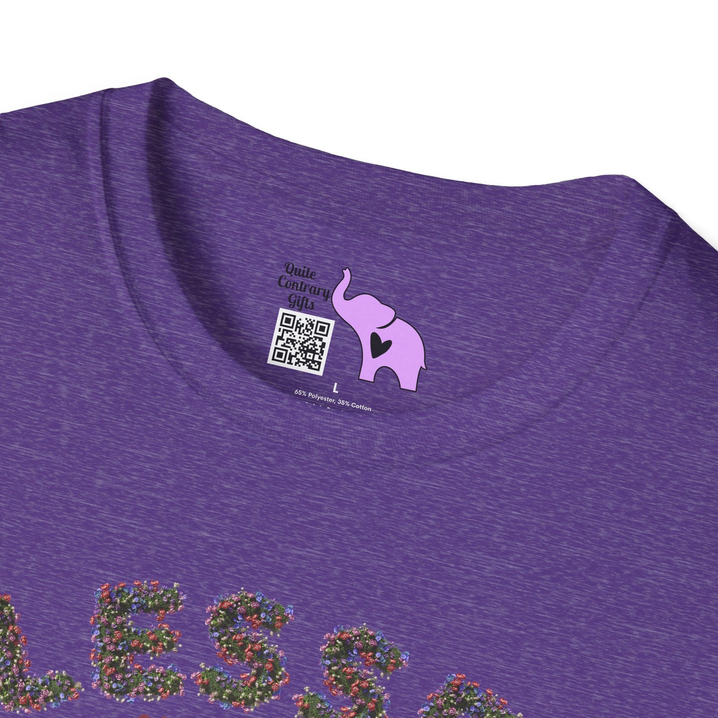 Blessed w/Heart (Floral) Adult T-shirt