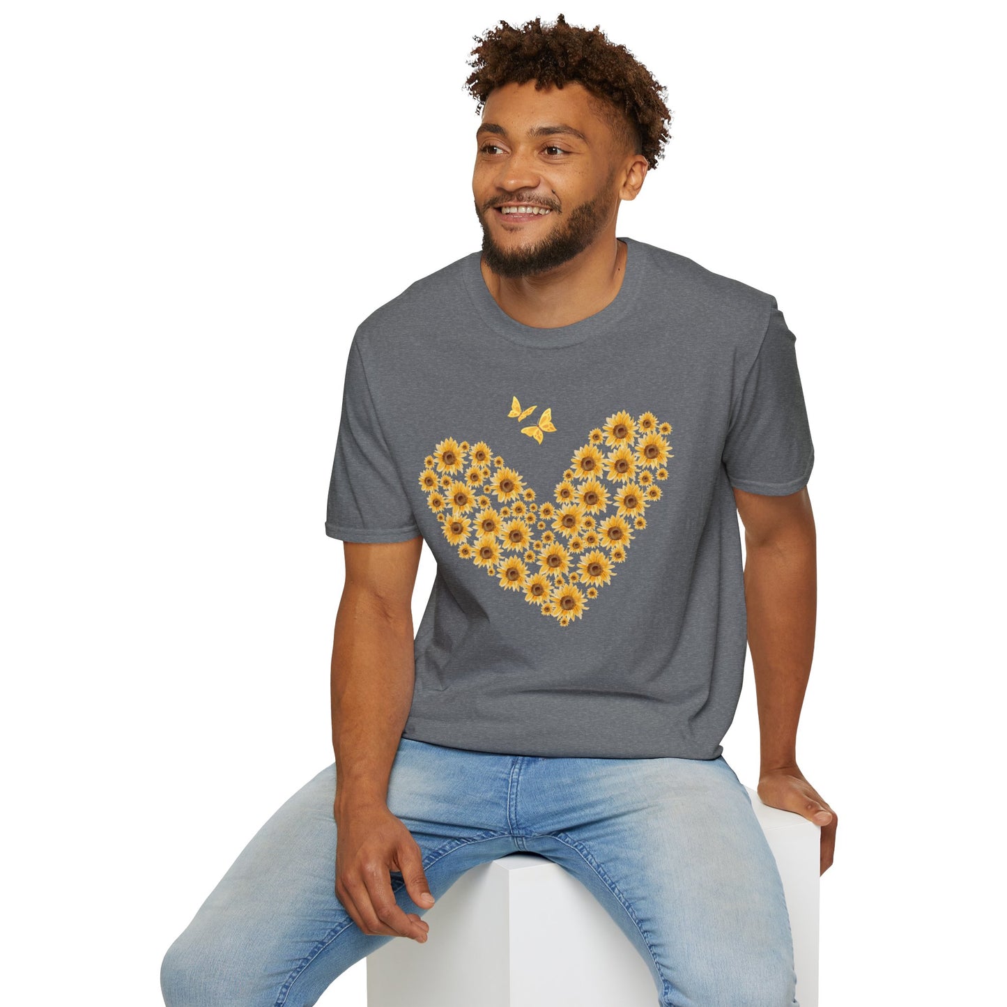 Sunflower Heart & Butterflies T-shirt