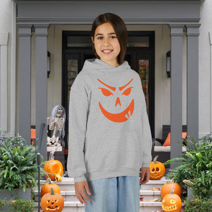 Goofy Grin Jack-O-Lantern Youth Heavy Blend Hoodie