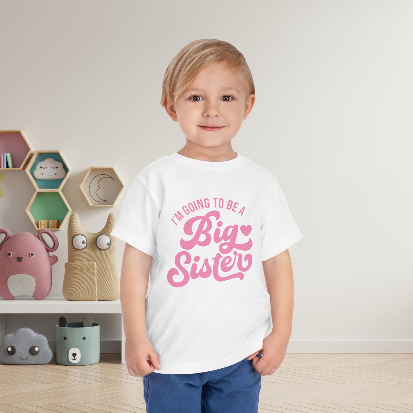 I'm Going To Be A Big Sister (Pink Script) Toddler Tee