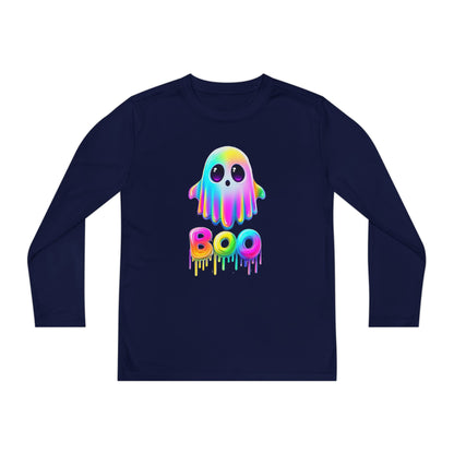 Neon Ghostly Boo Youth Long Sleeve Tee