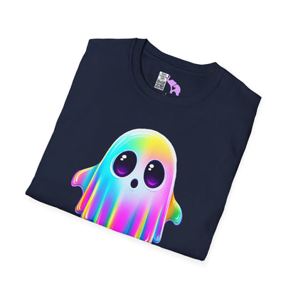 Neon Ghostly Boo Adult T-shirt