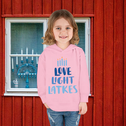 Hanukkah Love Light Latkes Toddler Pullover Fleece Hoodie