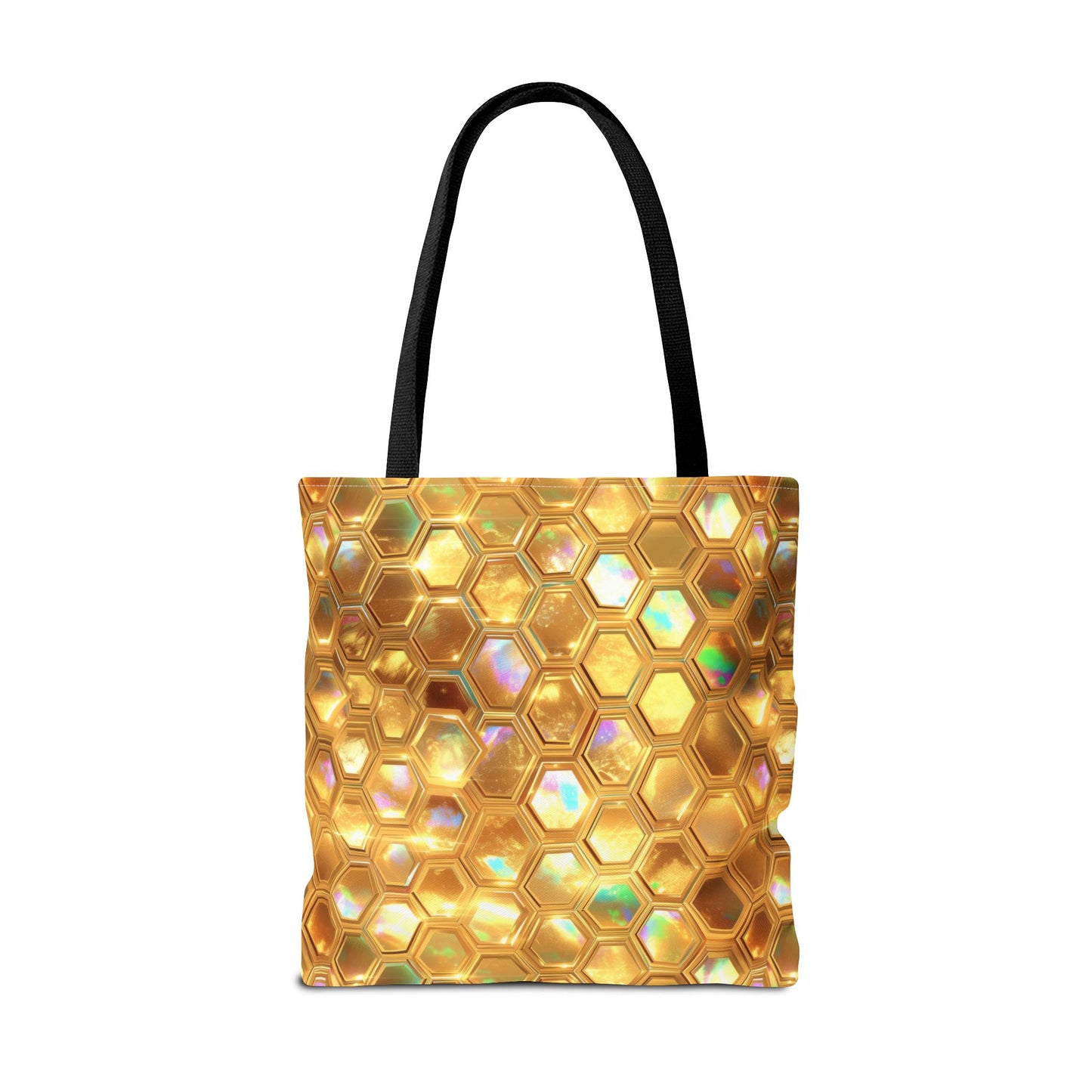 Golden Prism Grid Canvas Tote Bag