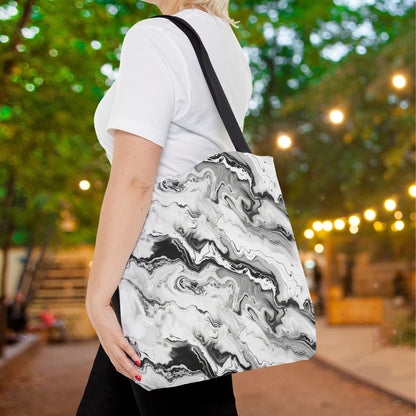 Frost Veil Marble Canvas Tote Bag