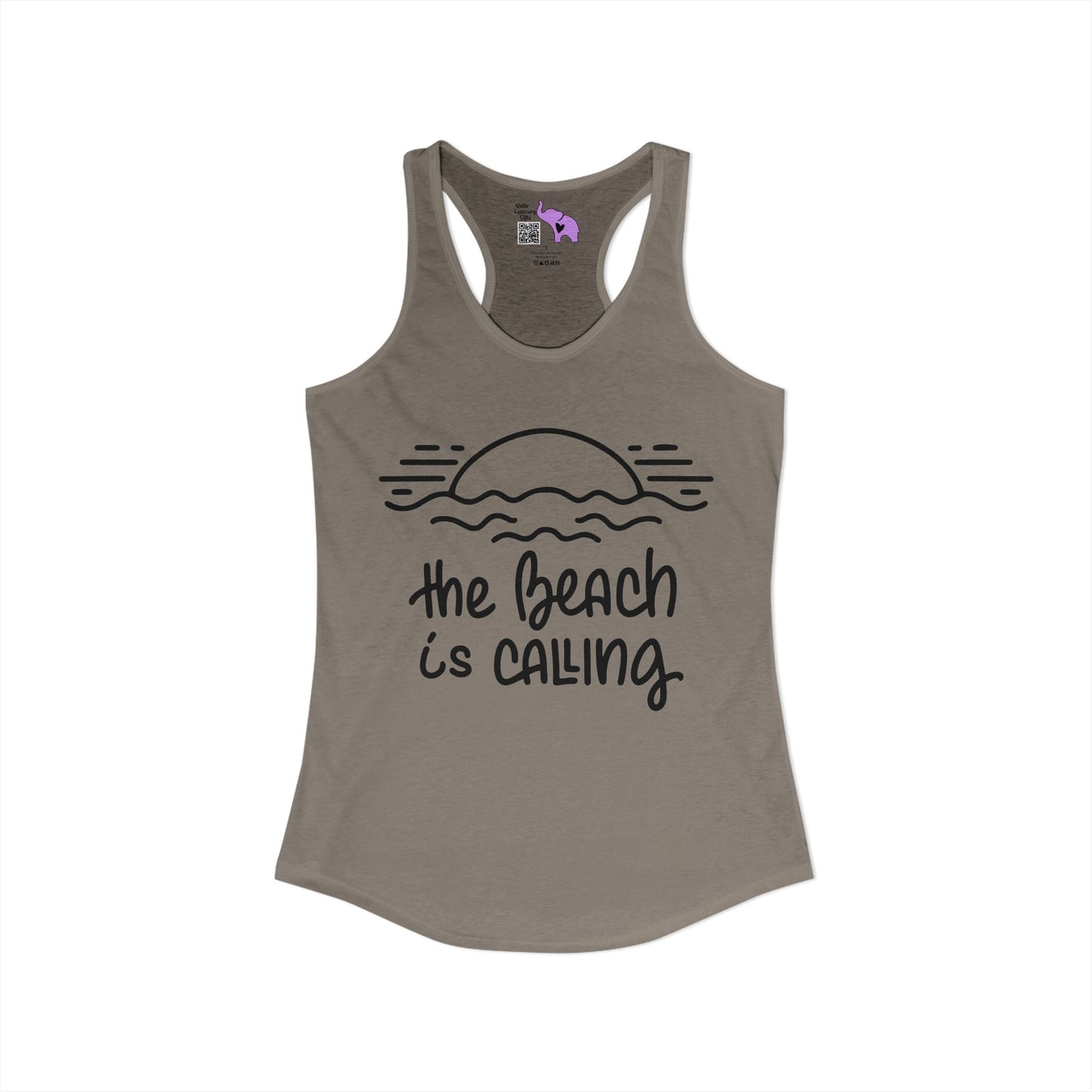 The Beach Is Calling Women's Ideal Racerback Tank