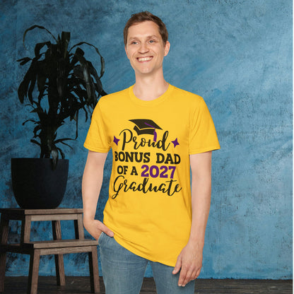 Proud Bonus Dad of a 2027 Graduate Adult T-shirt
