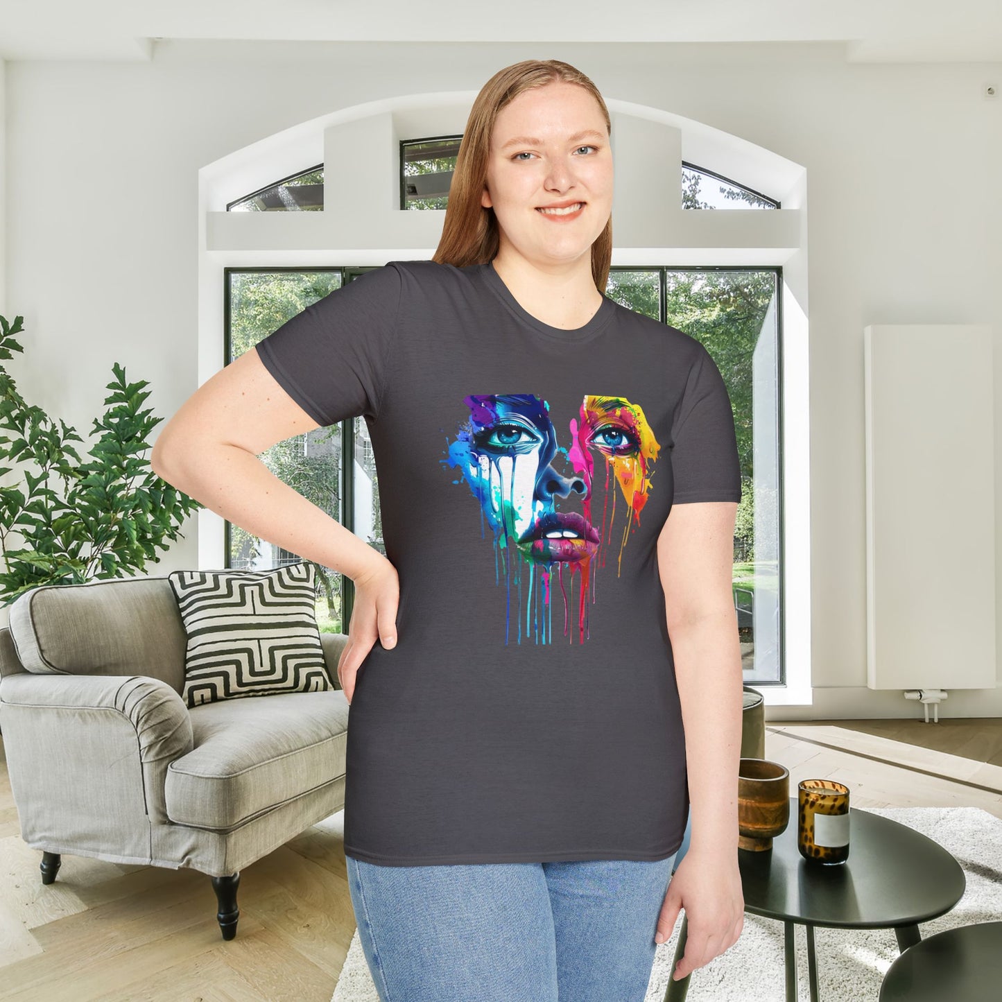 Colorful Face Adult T-shirt