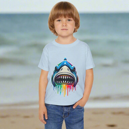 Colorful Shark Heavy Cotton™ Toddler T-shirt