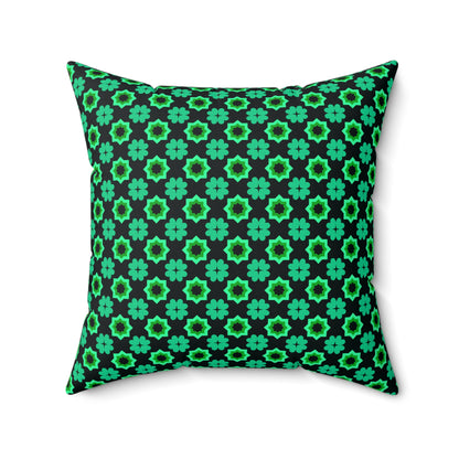 Clover Bloom Burst Throw Pillow