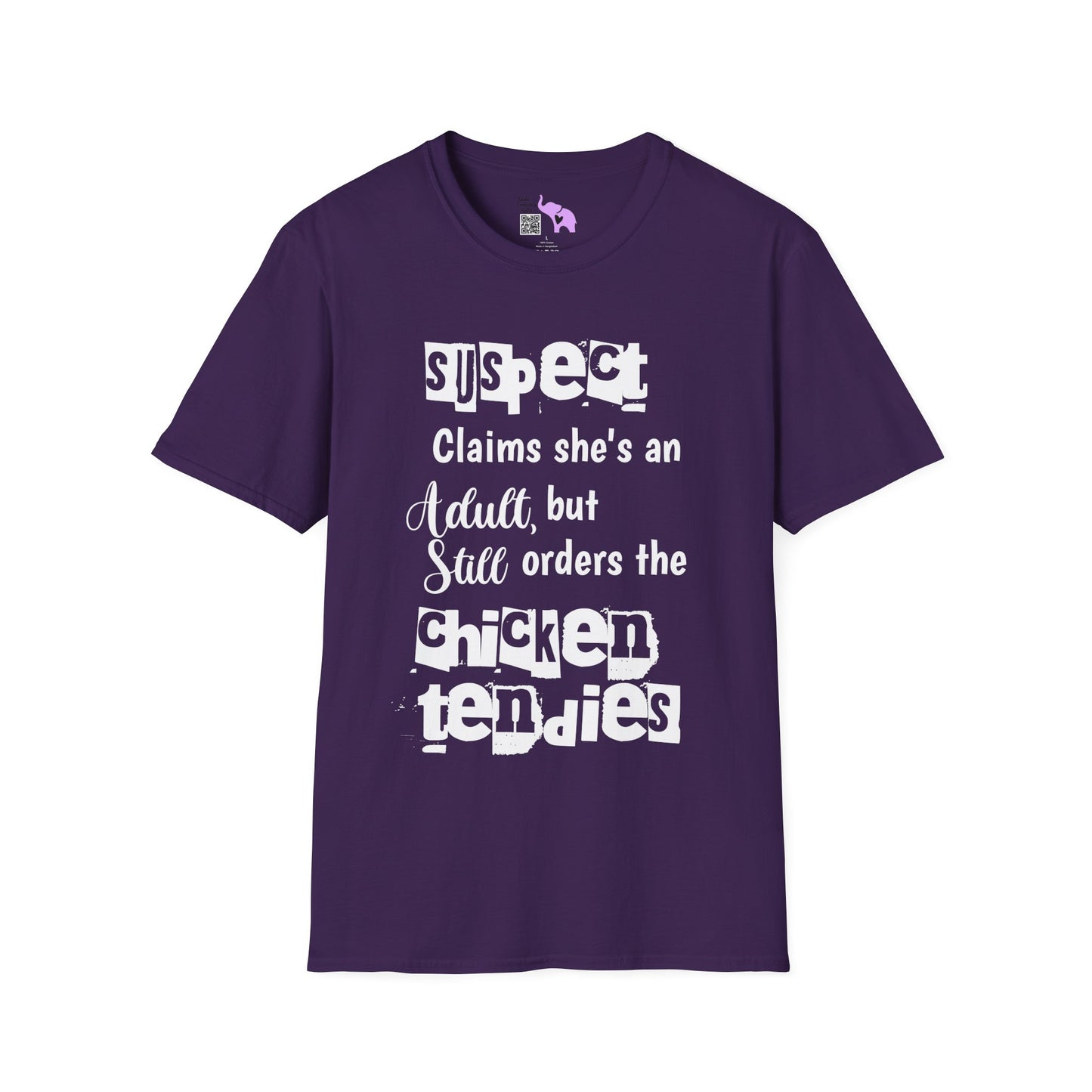 Suspect Claims She's An Adult But Still Orders The Chicken Tendies Adult T-shirt