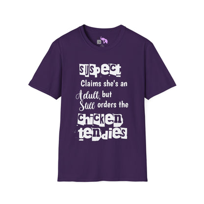 Suspect Claims She's An Adult But Still Orders The Chicken Tendies Adult T-shirt