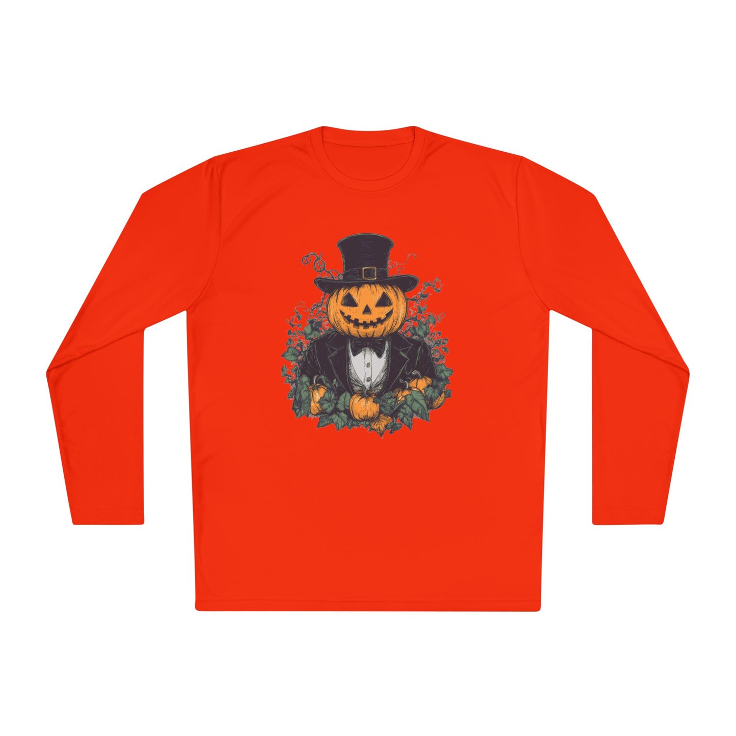 Halloween Pumpkin Man Adult Long Sleeve Tee