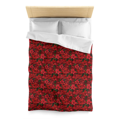 Copy of Winter Poinsettia Garden Microfiber Duvet Cover