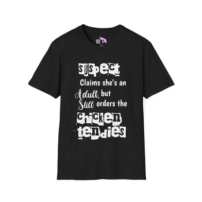 Suspect Claims She's An Adult But Still Orders The Chicken Tendies Adult T-shirt