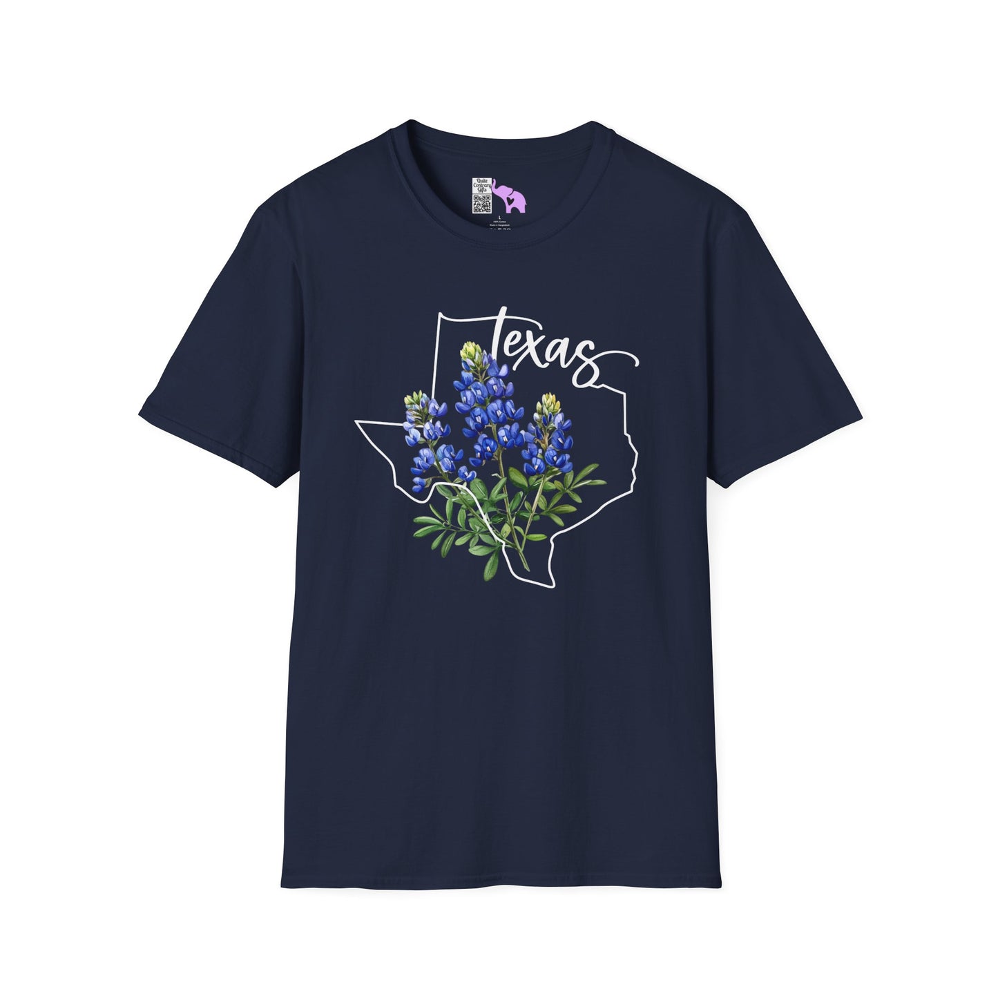 Texas Bluebonnets Outline Adult T-shirt