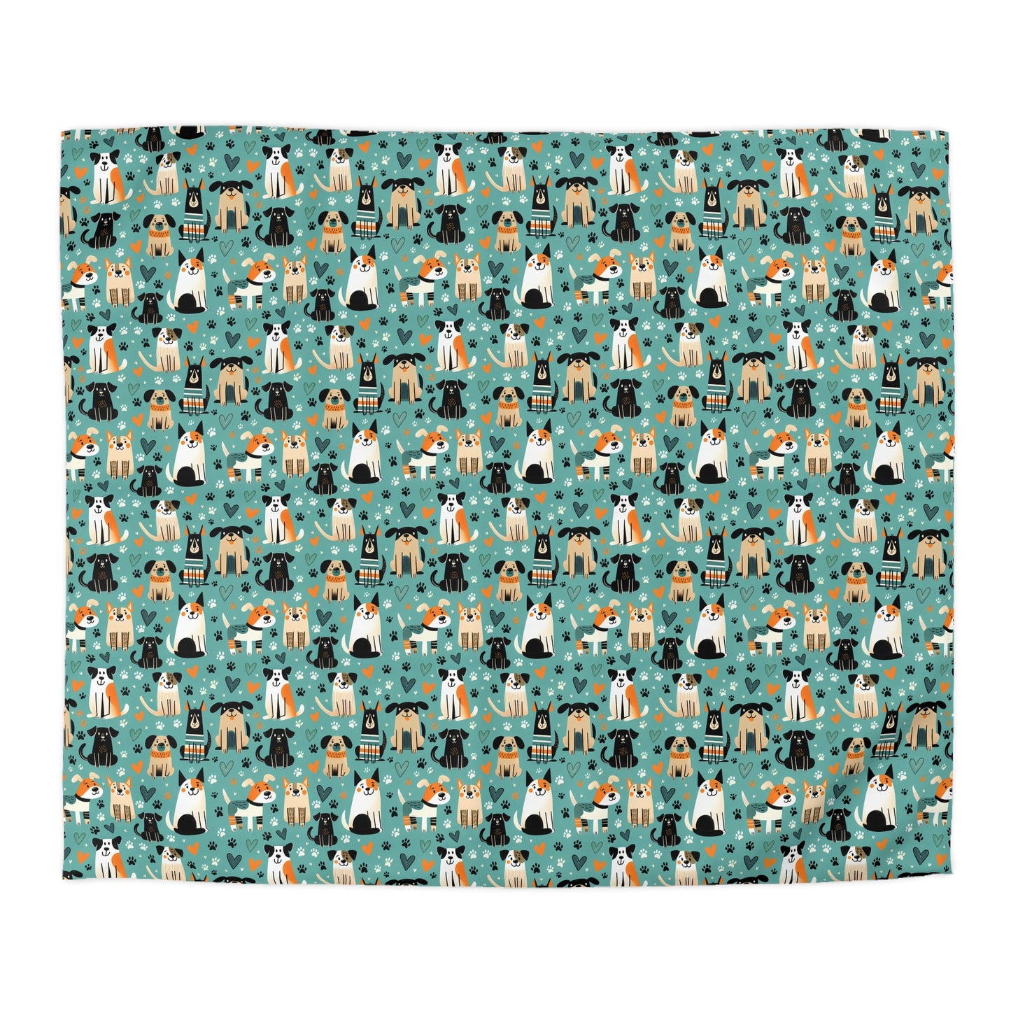 Happy Hounds Microfiber Duvet Cover