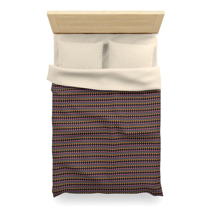 Midnight Clay Cairn Stripes Microfiber Duvet Cover