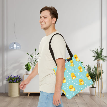 Ducky Dot Parade Canvas Tote Bag