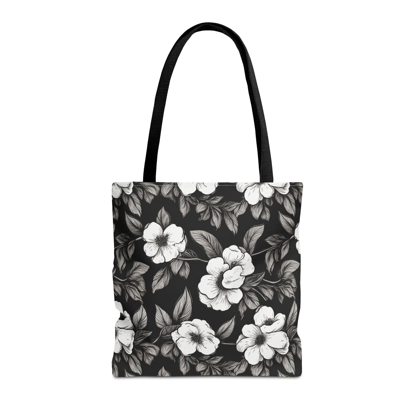 Black & White Daisies Canvas Tote Bag