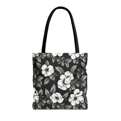 Black & White Daisies Canvas Tote Bag