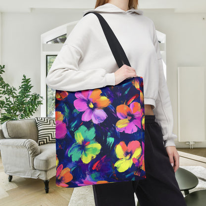 Watercolor Flowers Canvas Tote Bag