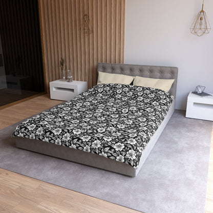 Monochrome Paradise Bloom Microfiber Duvet Cover