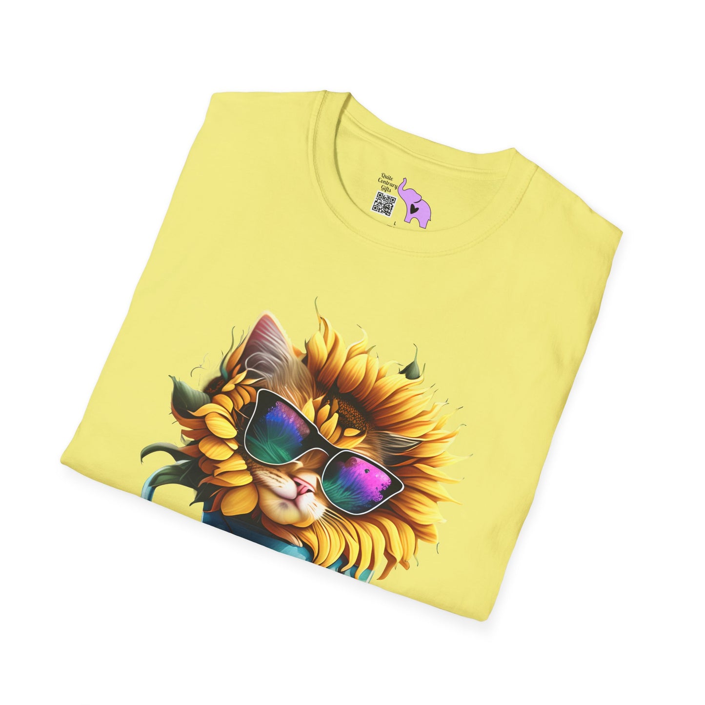 Cool Sunflower Kitten 1 Adult T-shirt