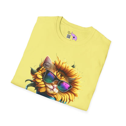 Cool Sunflower Kitten 1 Adult T-shirt