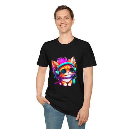 Cool Kitten w/Headphones T-shirt