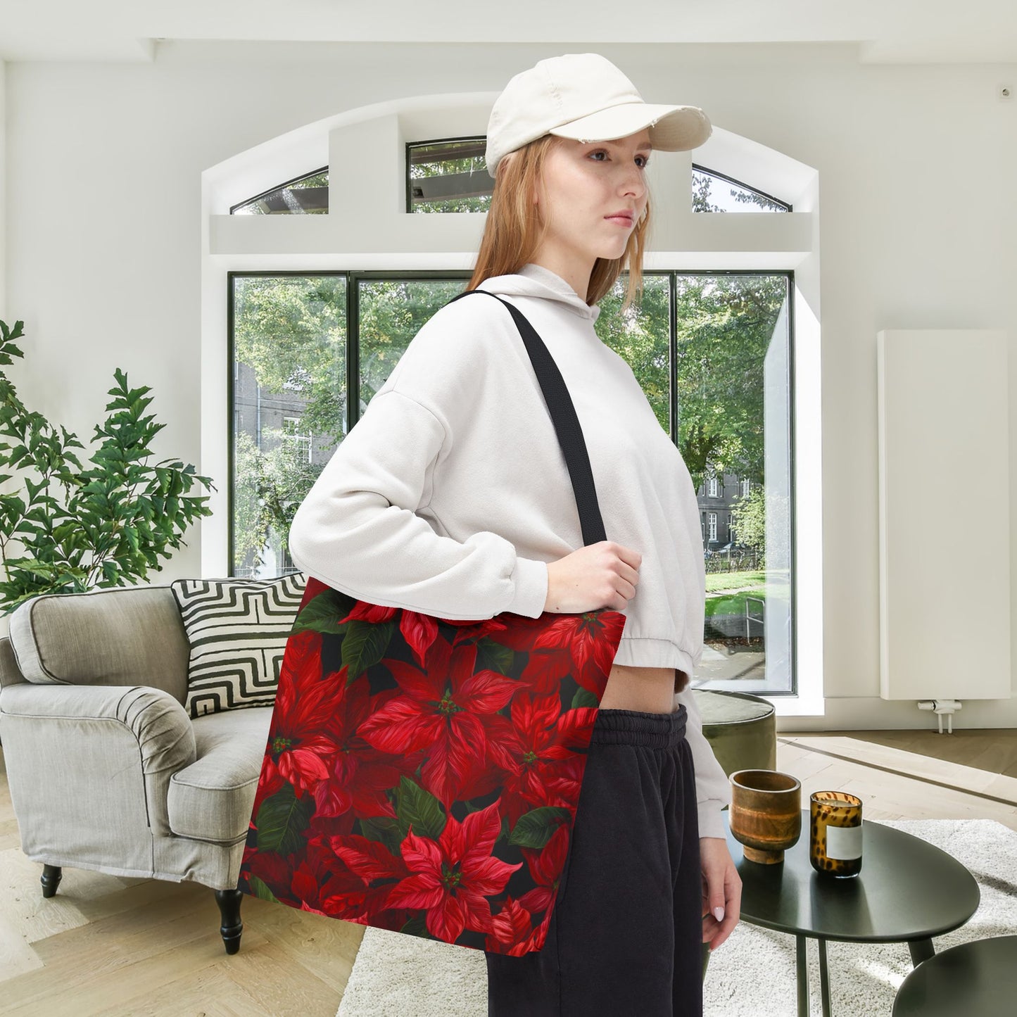 Crimson Noel Canvas Tote Bag