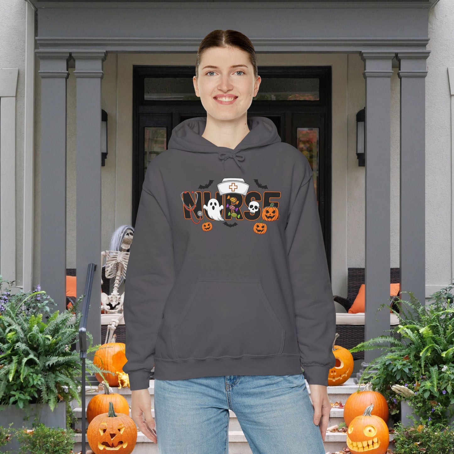 Fun Halloween Nurse Heavy Blend™ Hooded Sweatshirt