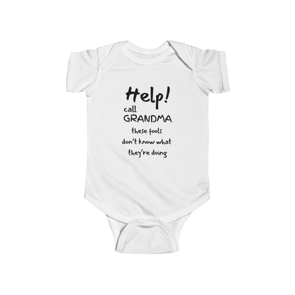 Help! Call Grandma Infant Fine Jersey Bodysuit