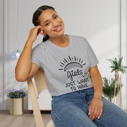 Girls Just Wanna Have Sun Adult T-shirt