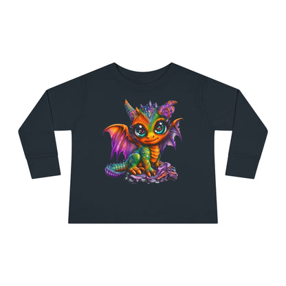 Colorful Baby Dragon Toddler Long Sleeve Tee