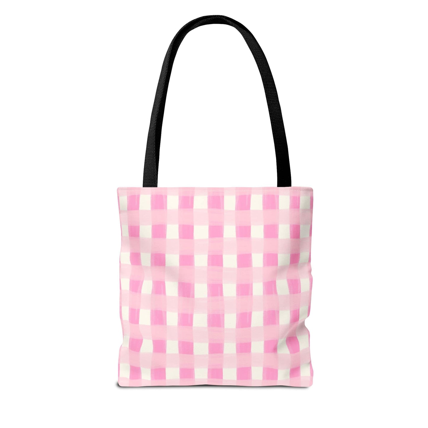 Dreamy Rose Gingham Canvas Tote Bag