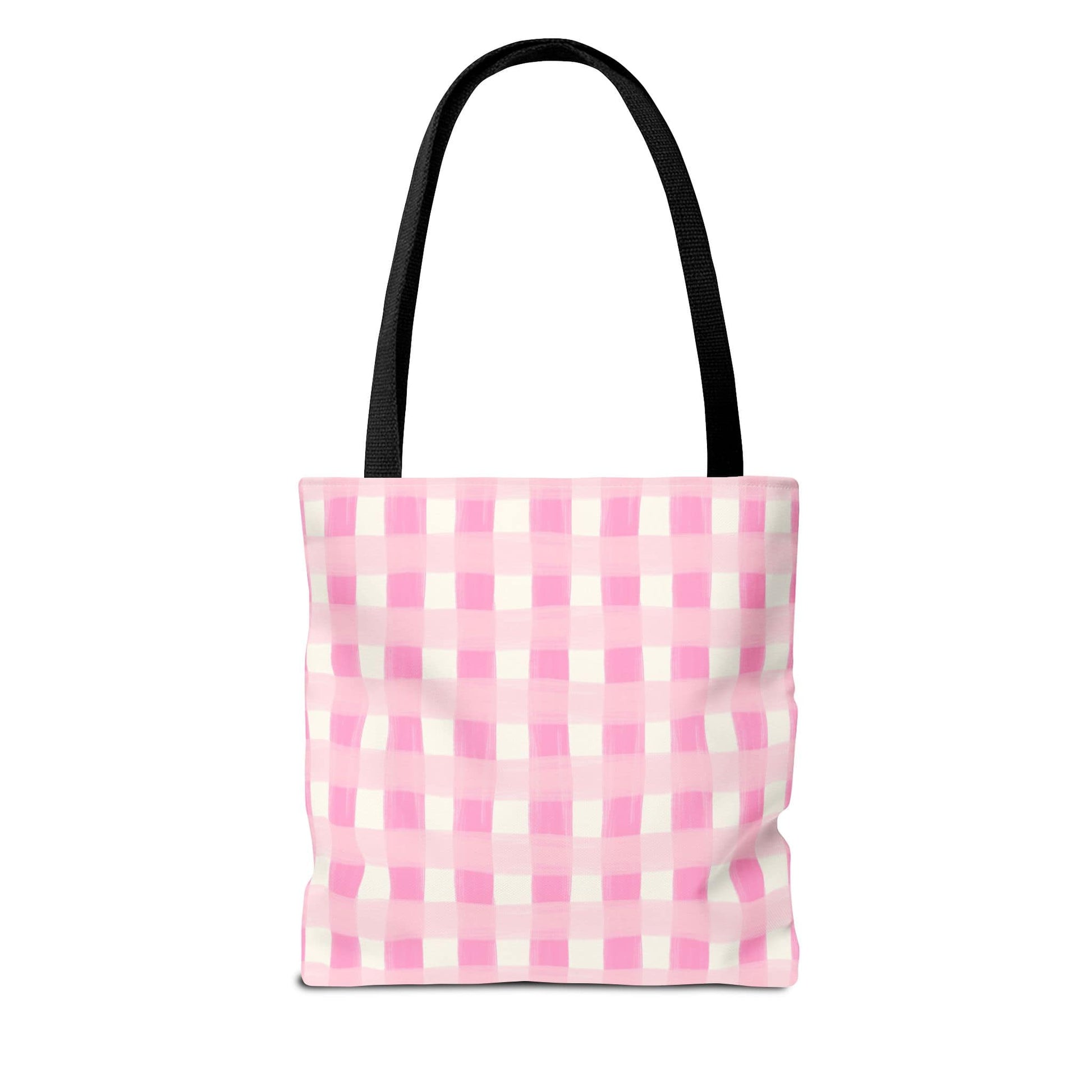 Dreamy Rose Gingham Canvas Tote Bag
