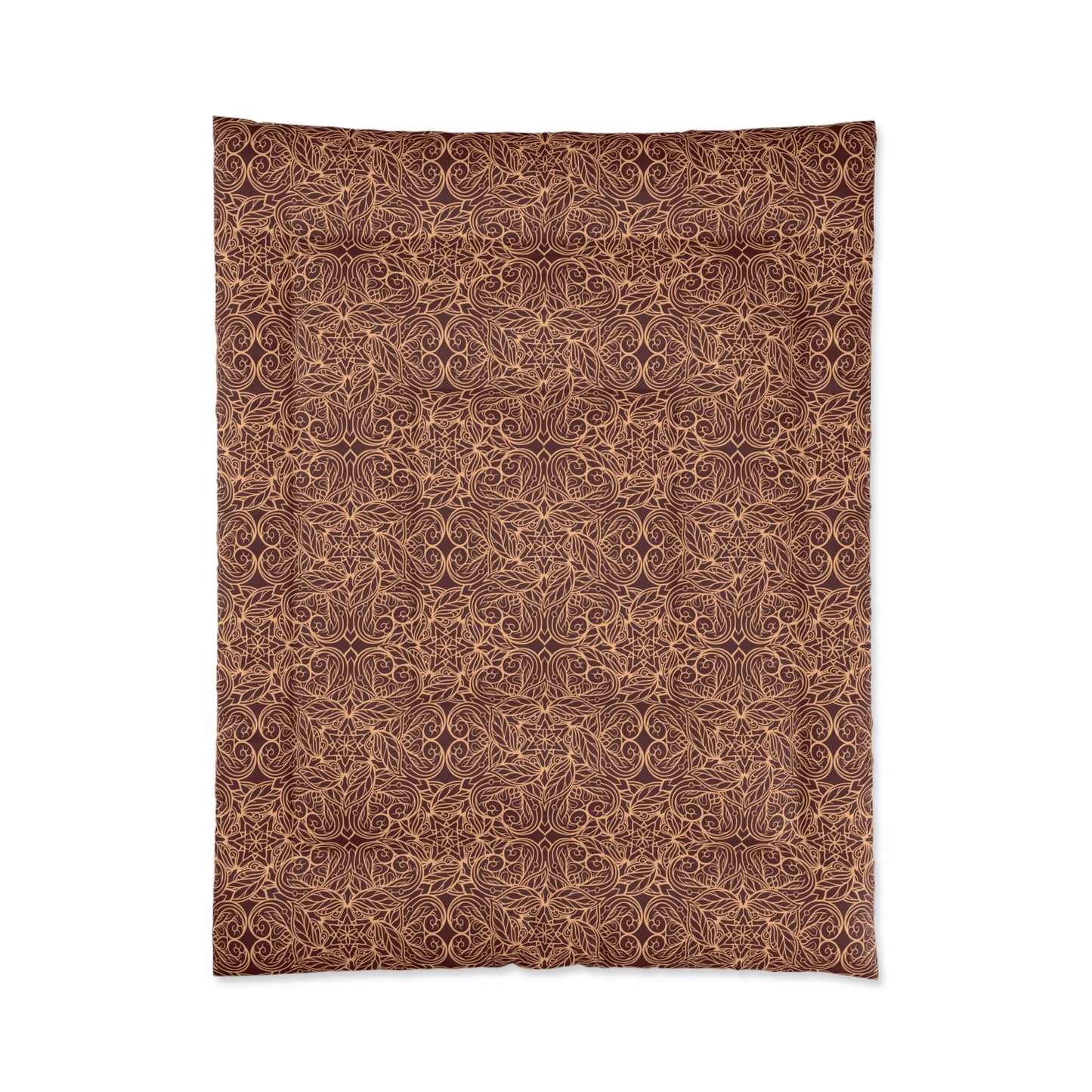 Golden Crimson Star Mandala Comforter