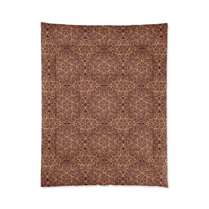 Golden Crimson Star Mandala Comforter