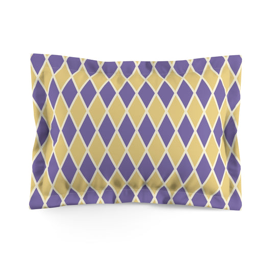 Purple/Yellow Harlequin Microfiber Pillow Sham