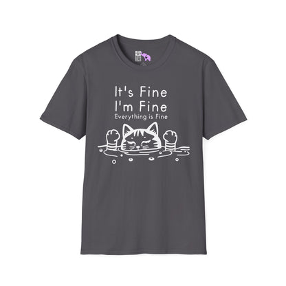 It's Fine I'm Fine Everything's Fine (Cat) Adult T-shirt