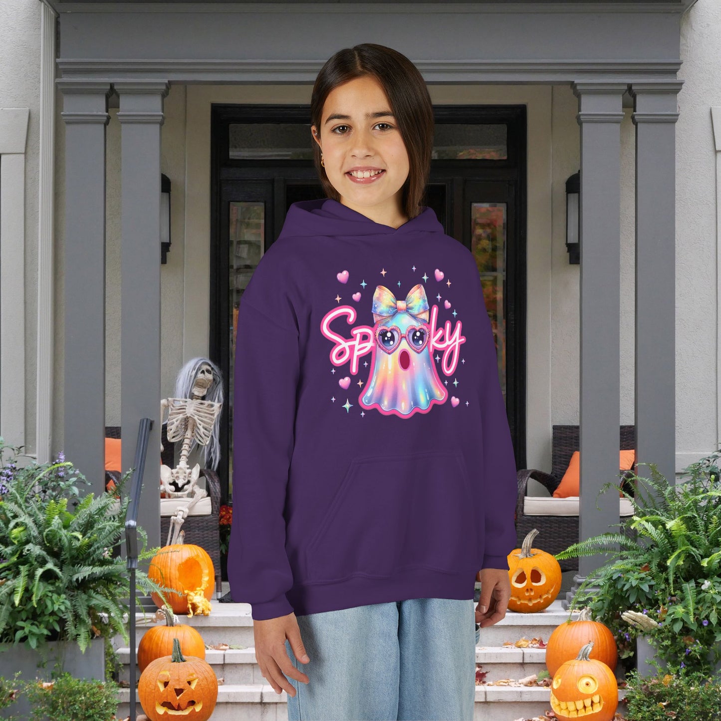 Spooky Pastel Ghost Youth Heavy Blend Hoodie