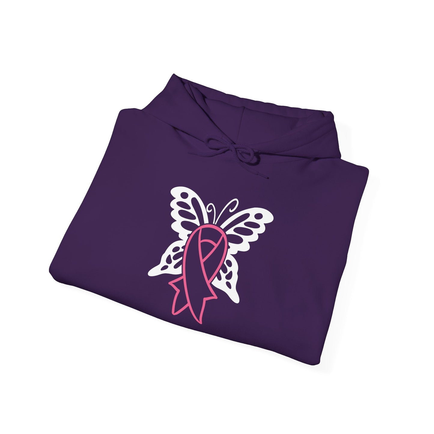 Butterfly Pink Support Ribbon Adult Heavy Blend™ Hoodie