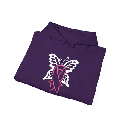 Butterfly Pink Support Ribbon Adult Heavy Blend™ Hoodie