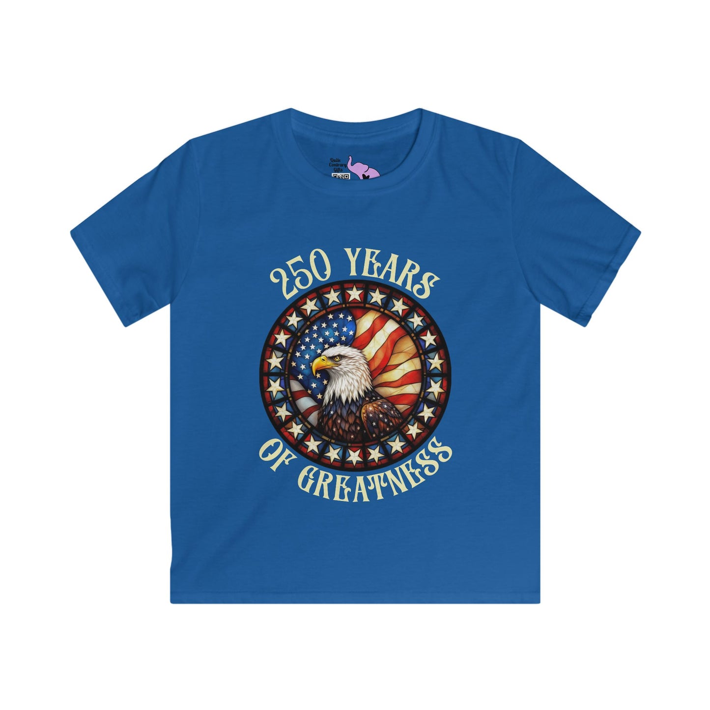 250 Years of Greatness (Stained Glass Eagle) Youth Softstyle Tee